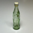 Vintage Mini 3" Coca Cola Miniature Glass Coke Bottle with Cap