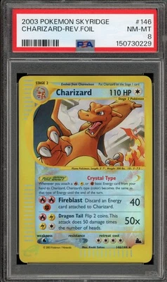 Pokemon Charizard Skyridge Crystal Reverse Holo Rare #146 PSA 8