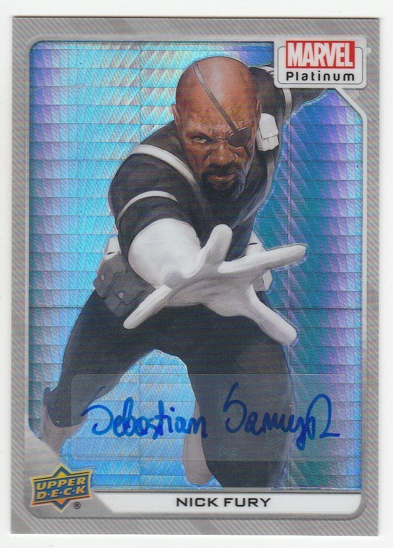 2023 MARVEL PLATINUM * WHITE RAINBOW AUTO * NICK FURY * #09/10 !!!