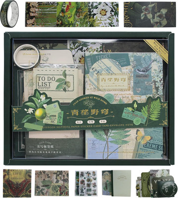 Vintage Scrapbook Zubehör Set, 256 Stück Bullet Journal Zubehör Vintage Papier D