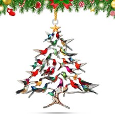 Hummingbird Christmas Ornament, Colorful Hummingbird Tree Home Decor