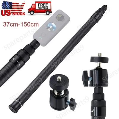 150cm Carbon Fiber Selfie Stick Extended Pole For Insta360 X5X4 X3 X2 X ONE R RS
