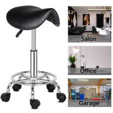 Garage Rolling Saddle Stool Mechanic Work Shop Seat with Casters Salon Chair New