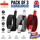 HeavyDuty USB Type C Charging Cable Braided Fast Phone Charger Long Lead 2m 3m