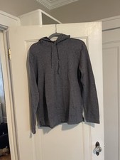 Banana Republic Supima Cotton Sweater Hoodie Gray/Black Sz L