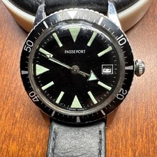 1970s - Endura Passeport Men's 37mm Hand Wind Swiss Diver Dive Watch RUNS!!!