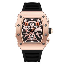 Constantin Durmont  Altéragarde Blanc Tonneau Uhr Rosegold  Skeleton Look