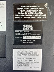 Sega Genesis Model MK-4102 16-bit Console & Sega CD - For Parts Or Repair Only