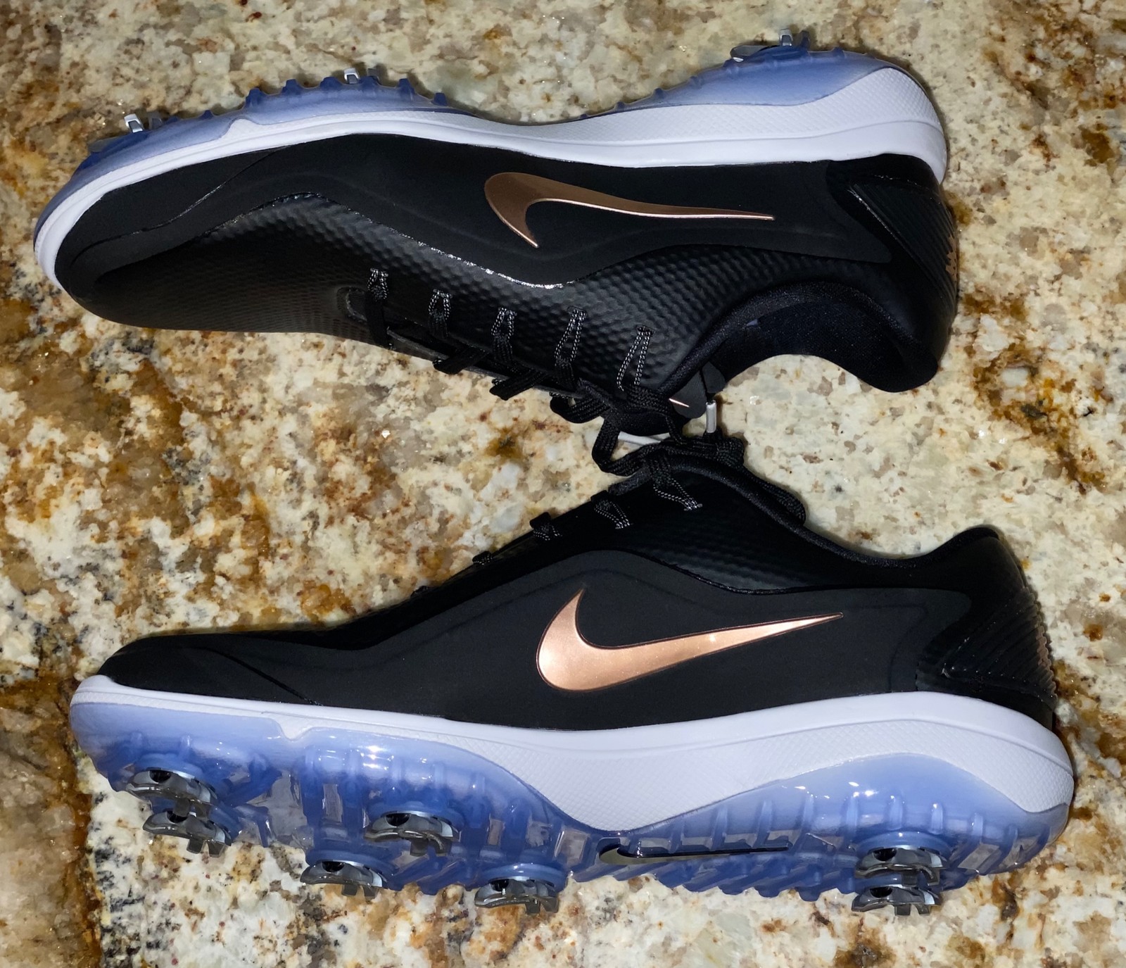 NIKE React Vapor 2 Black Red Bronze Grey Golf Shoes Cleats Womens Sz 7 9.5 Wide thumbnail 3