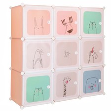 SPRINGOS Armadio Modulare per Bambini 110x110x37cm Pratico Organizer con 9 Scomparti