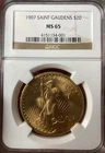 1907 $20 Saint Gaudens Gold Double Eagle MS65 NGC