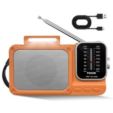 Portable AM/FM Radio with Bluetooth, Rechargeable Battery, Reading Lamp, Dual...