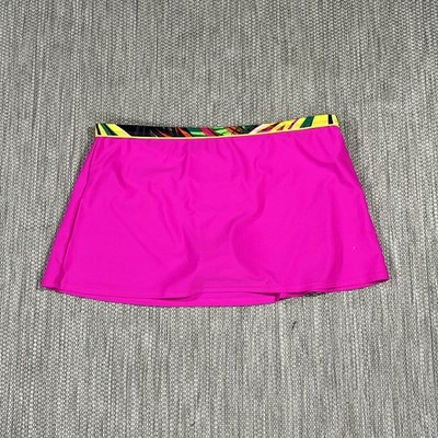Jaclyn Smith Swim Skort w/ Built Brief Swimsuit Women 14 Pink Swimming Skirt