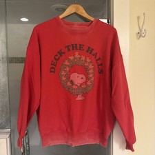 American Eagle X Peanuts Christmas Sweatshirt Women's XS Deck the Halls Snoopy