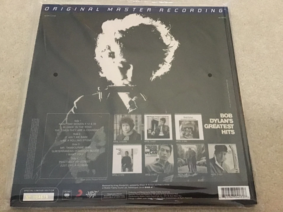 MFSL BOB DYLAN Sealed Mobile Fidelity GREATEST HITS Original Master Recording - Image 2 of 4