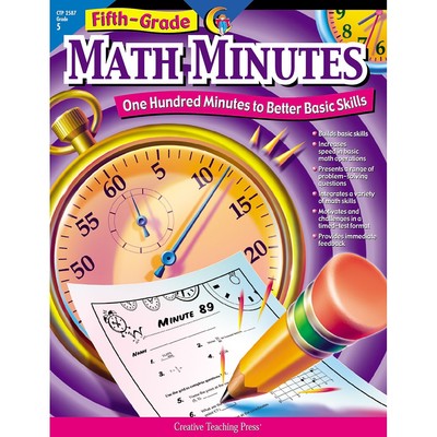 Assorted Publishers Fifth-Grade Math Minutes Resource Book CTP2587