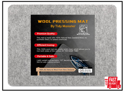 Wool Pressing Mat for Quilting, 100% Wool from New Zealand, Portable Felted Iron