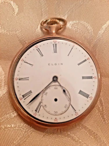 Vtg Pocket Watch, Elgin No Crystal or Second Hand, Not Working, Repair or Parts