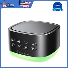 Magicteam White Noise Machine 10 Colors Lights and 25 Soothing, 5 Timers, Black