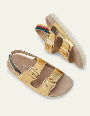 Mini Boden Espadrille Sandals Gold Rainbow Size 37, 39
