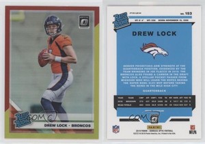 2019 Panini Donruss Optic Rated Red and Yellow Prizm Drew Lock #153 Rookie RC