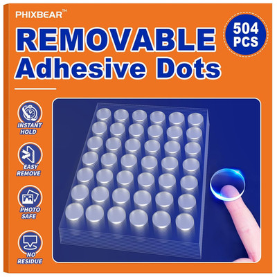 504 Pcs Clear Removable Adhesive Dots, Glue Point Dots for Crafts Balloons Poste