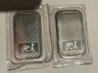 (2) 1 Troy ounce oz .999 Fine Silver Eagle Bar Prospector Back Sealed BU Bullion