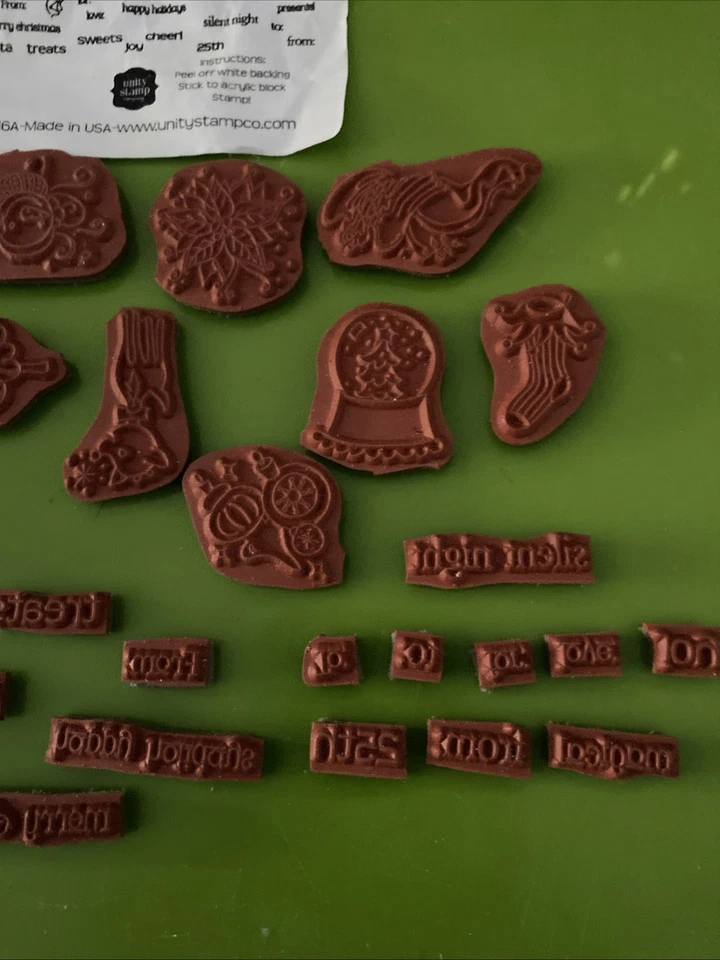 29 Piece Unity Stamp Company Bitty Christmas Tags Rubber Stamps Set - Image 4 of 4