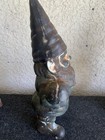 Vintage Garden Gnome 14.75”, Cast Iron, Holding Mushroom & other Hand in Pocket — photo 4