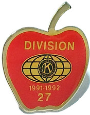 Kiwanis International Division 27 1991-1992 (Apple) Lapel Pin