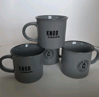 Knob Creek Bourbon Set Of 4 Ceramic Mugs Grey Coffee Camping Clermont, Kentucky