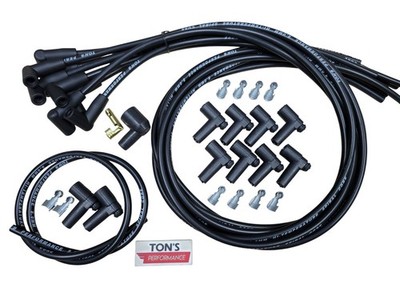 Ton's 90* 8mm Silicone Spark Plug Wires Universal Chevy GM HEI distributor