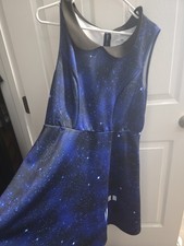 Hot Topic BBC Doctor Who Her Universe Tardis Navy Galaxy Dress Size 1