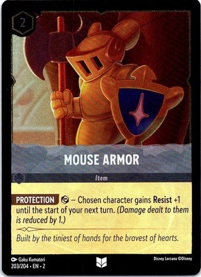 Mouse Armor 203/204 Uncommon Rise of the Floodborn Lorcana Cold Foil Near Mint