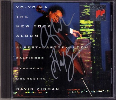 Yo-Yo MA & David ZINMAN Signed ALBERT BARTOK BLOCH New York Cello Concerto CD