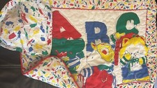 Vintage ABC Primary Colors Toddler Bedding Fitted Sheet And Comforter