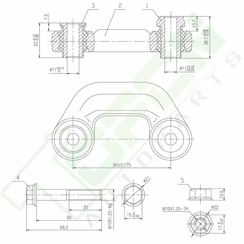 10x Stabilizer Bar Link Control Arm For 1996-01 Audi A4/A4 Quattro A6/A6 Quattro - Imagem 2 de 4