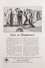vintage 1925 print ad AT&T telephone & telegraph BELL SYSTEM 6.75" x 10"