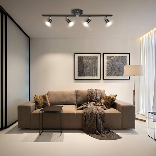 4 Light Head Adjustable LED Track Lighting Kit, Modern Linear Pendant Directiona - Picture 7 of 7