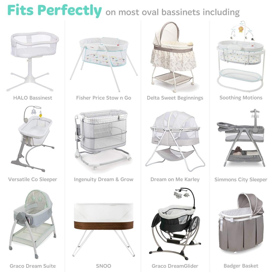 Fitted Sheets Compatible with Halo, Fisher Price, Delta, Graco