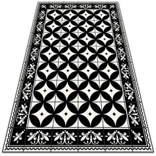 Outdoor Patio PCV Vinyl Flooring Runner Rug Balcony Mat Tiled circles 80x120