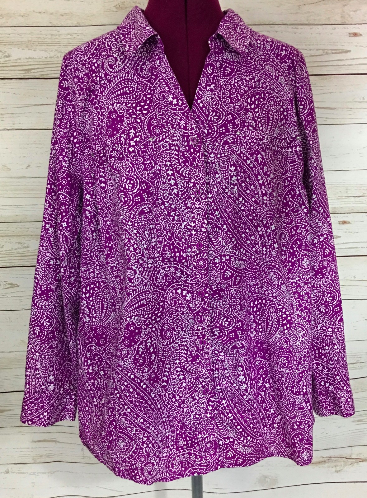 Essential Blouse in Purple Paisley