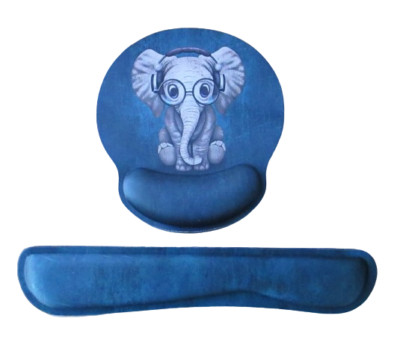 Cute Elephant Gel/Memory Foam Ergonomic Keyboard Wrist Rest & Mouse Support Pad
