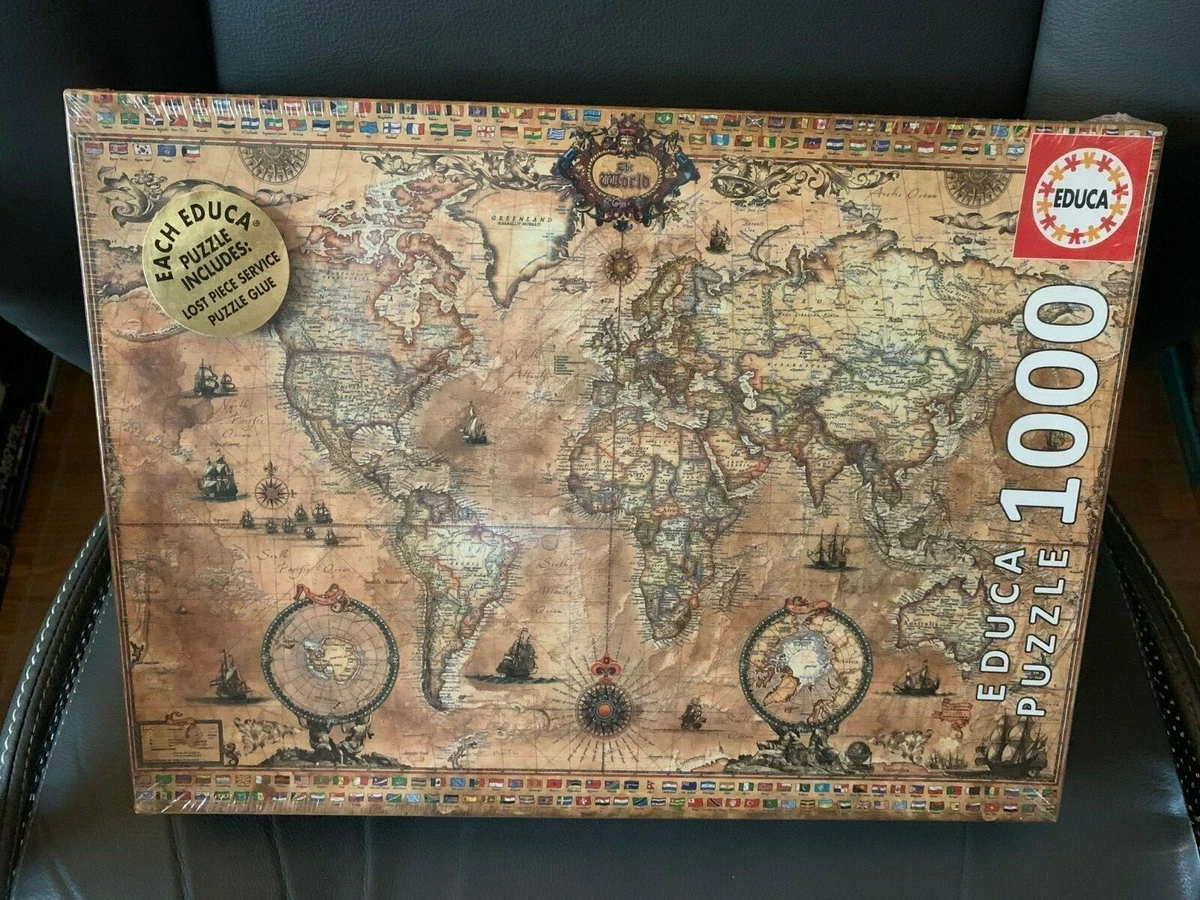 Antique World Map, 1000 Pieces, Educa