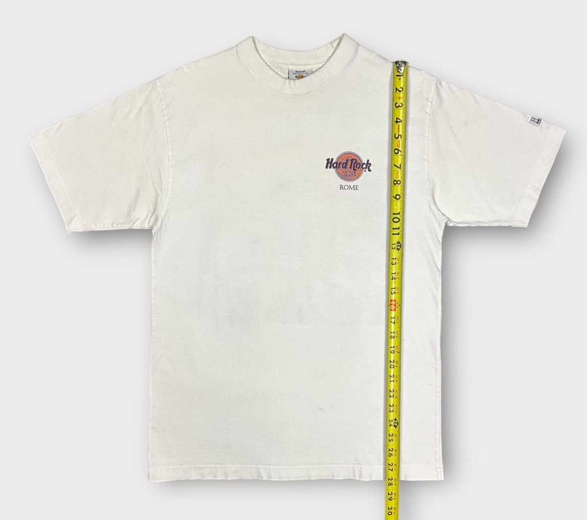 Vintage HARD ROCK Cafe Roma Rome Italy Art Graphic White T