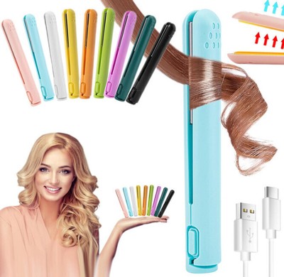 Upgrade Mini Curling Iron,Dual Purpose Flat Iron, 2-in-1 Mini Curling Wand Flat
