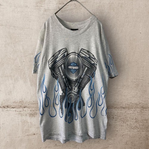 Harley Blue Flame T-shirt 90s