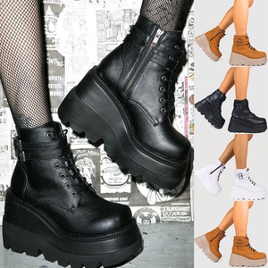 gothic chunky heel boots