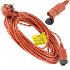 Mains Power Cable Flex & Plug for Bosch Rotak Lawnmowers 15 metres Orange 2 Core