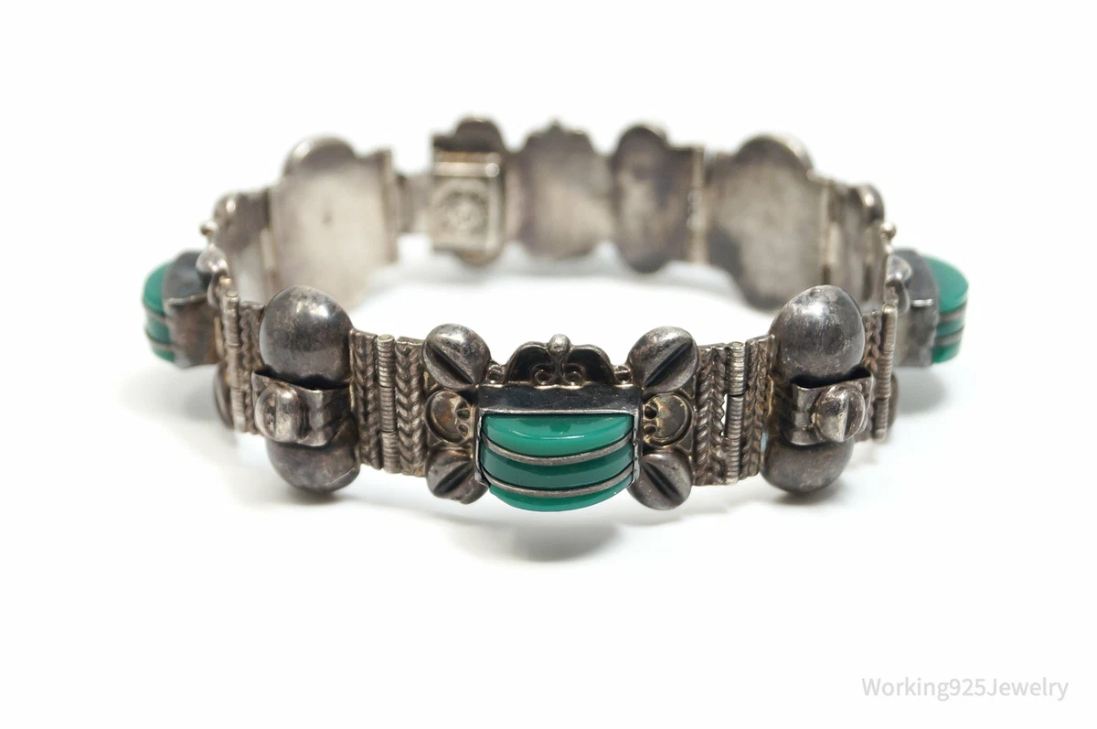 Jade sterling silver sale bracelet